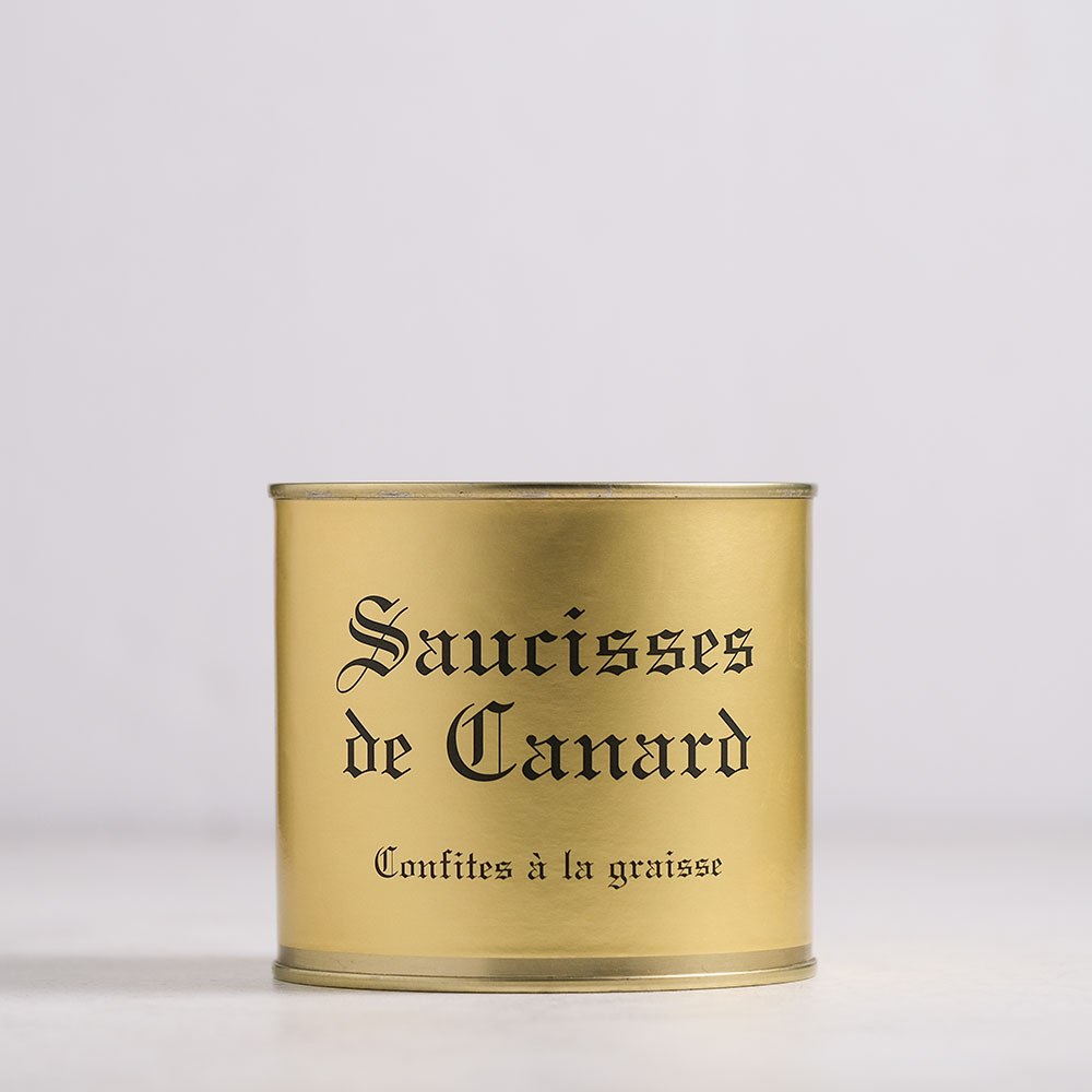 Saucisses de canard confites