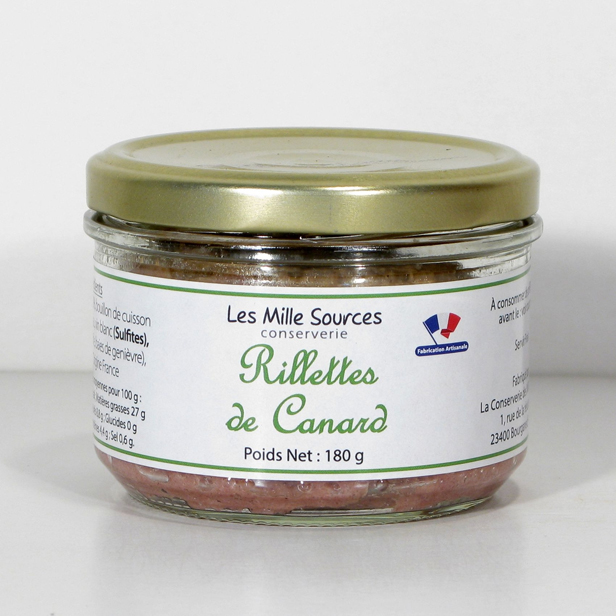 Rillettes de Canard 180g - Conserverie des 1000 sources